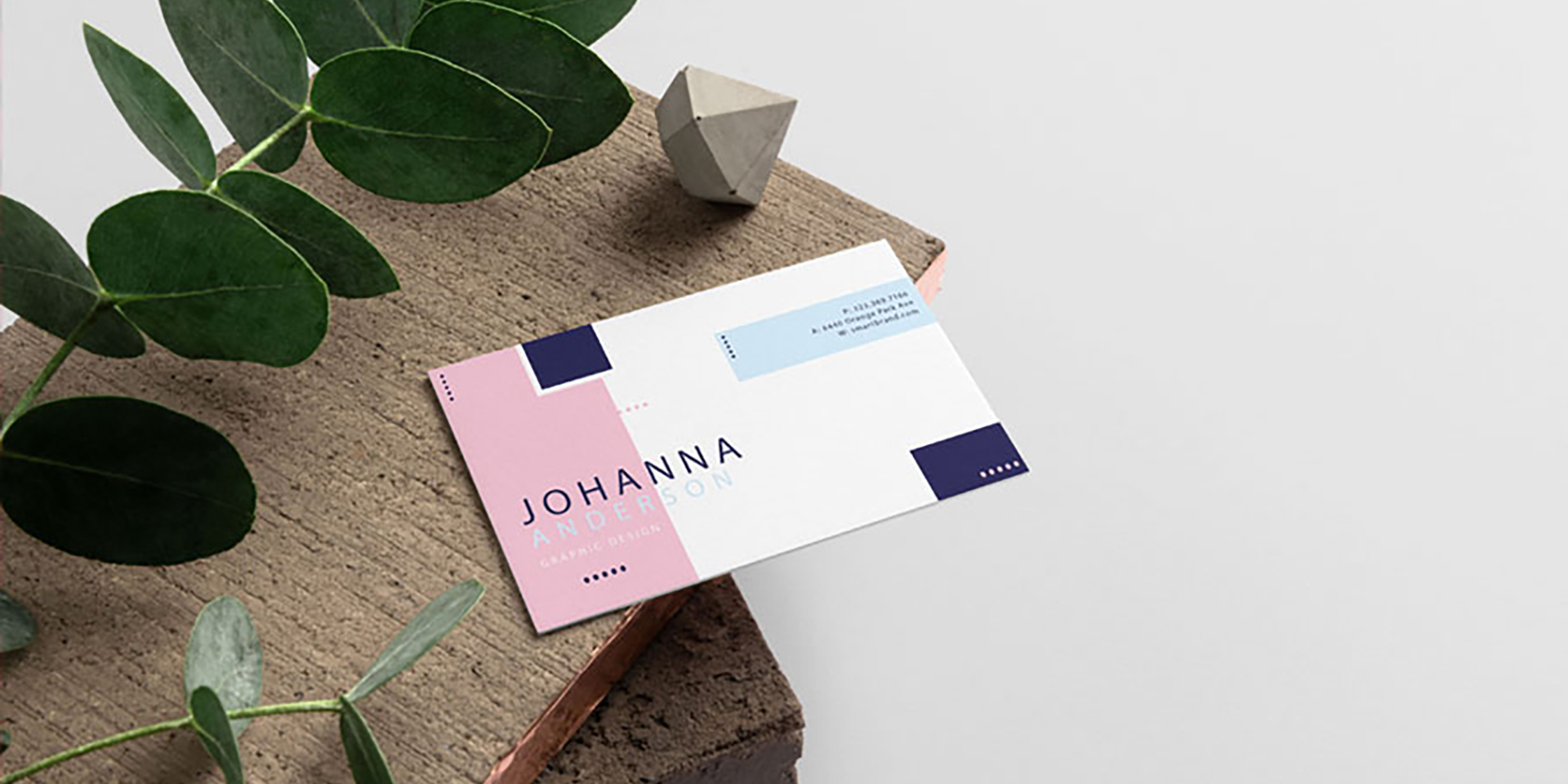Modern geometric business card design for Johanna Anderson