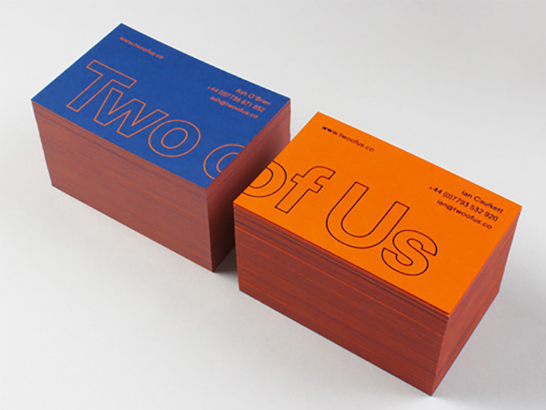 blue and orange business cards