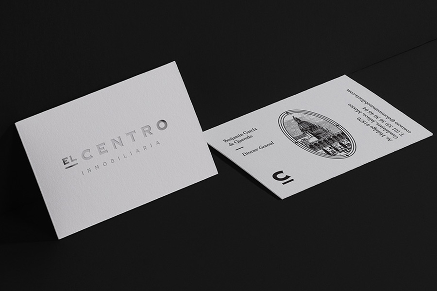 Simple black and white business card 