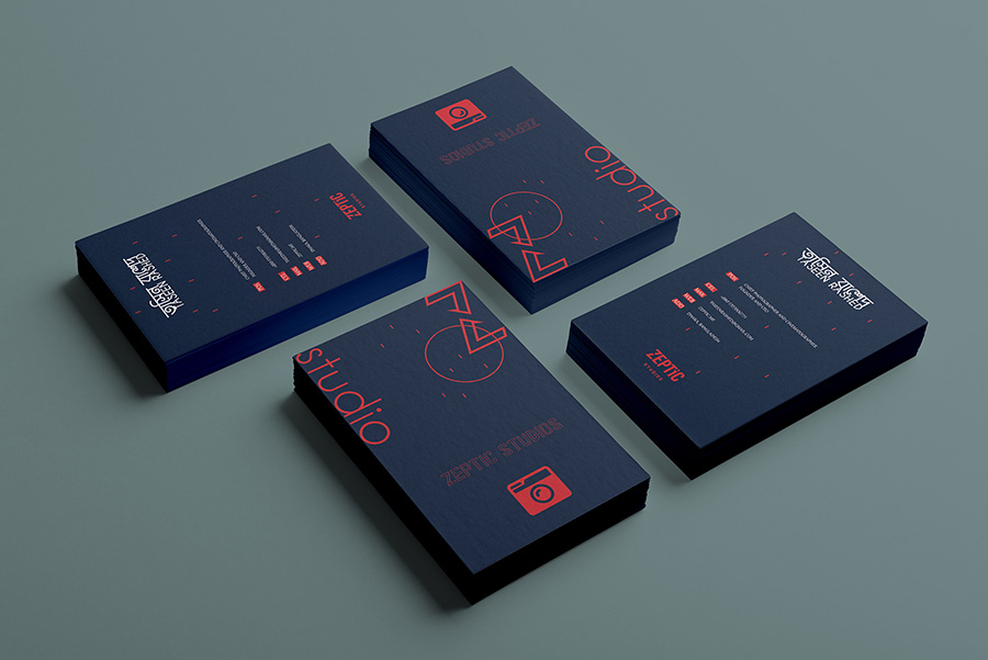 Edgy Vertical Business Card Design