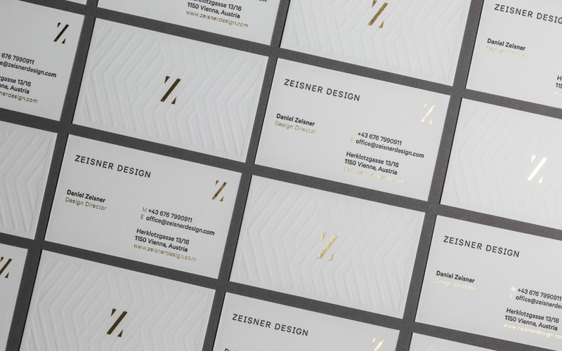 elegant gold foil finish business card