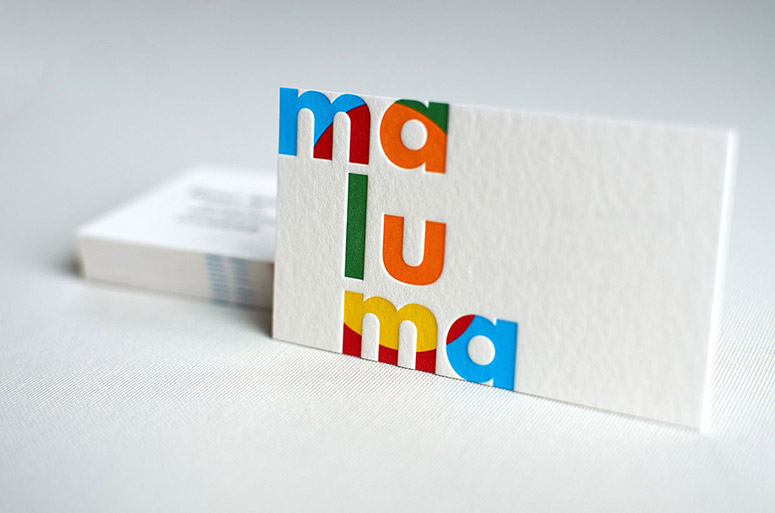 brightly colored business card