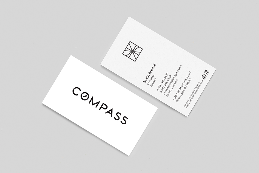 Compass Realtor Business Card black and white