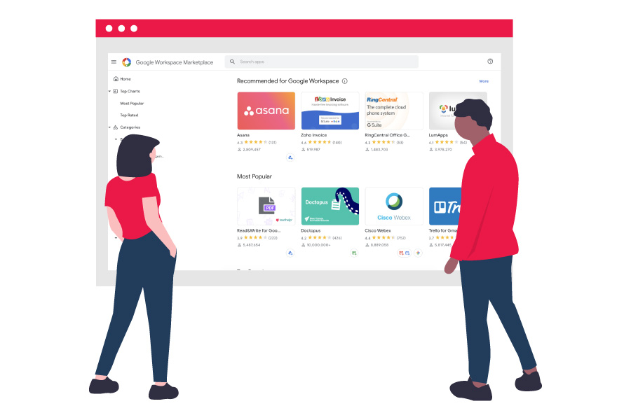 Users Browsing Google Workspace Marketplace Apps