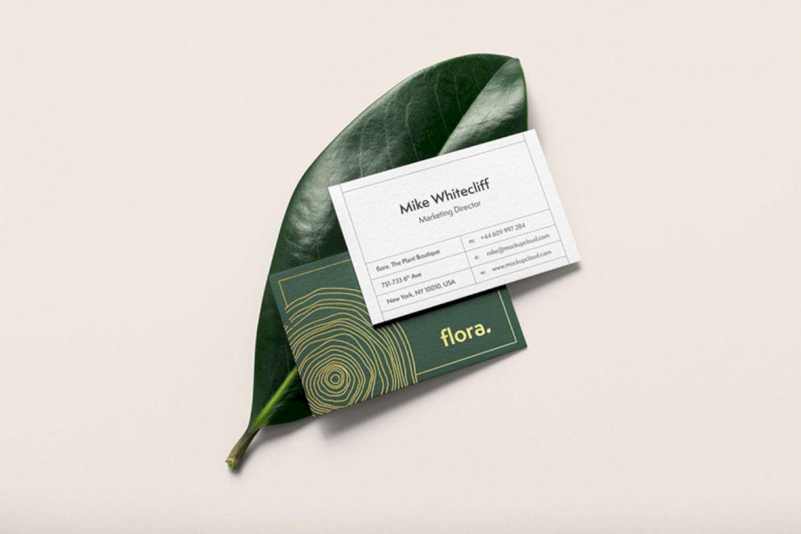 Floral Business Card Mockup