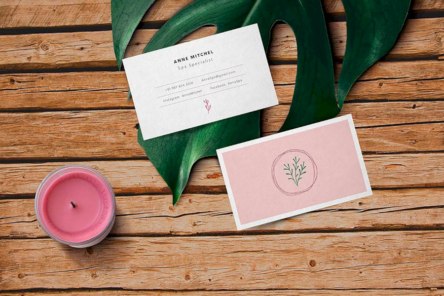 Feminine Business Card Mockup