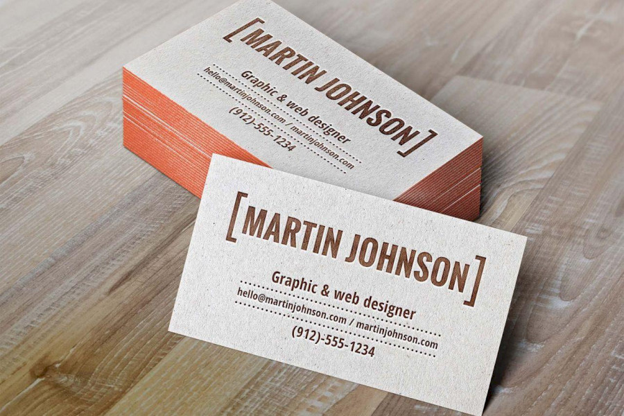 Luxury Letter Press Business Card Mockup