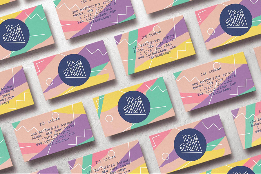 Business card geometric color