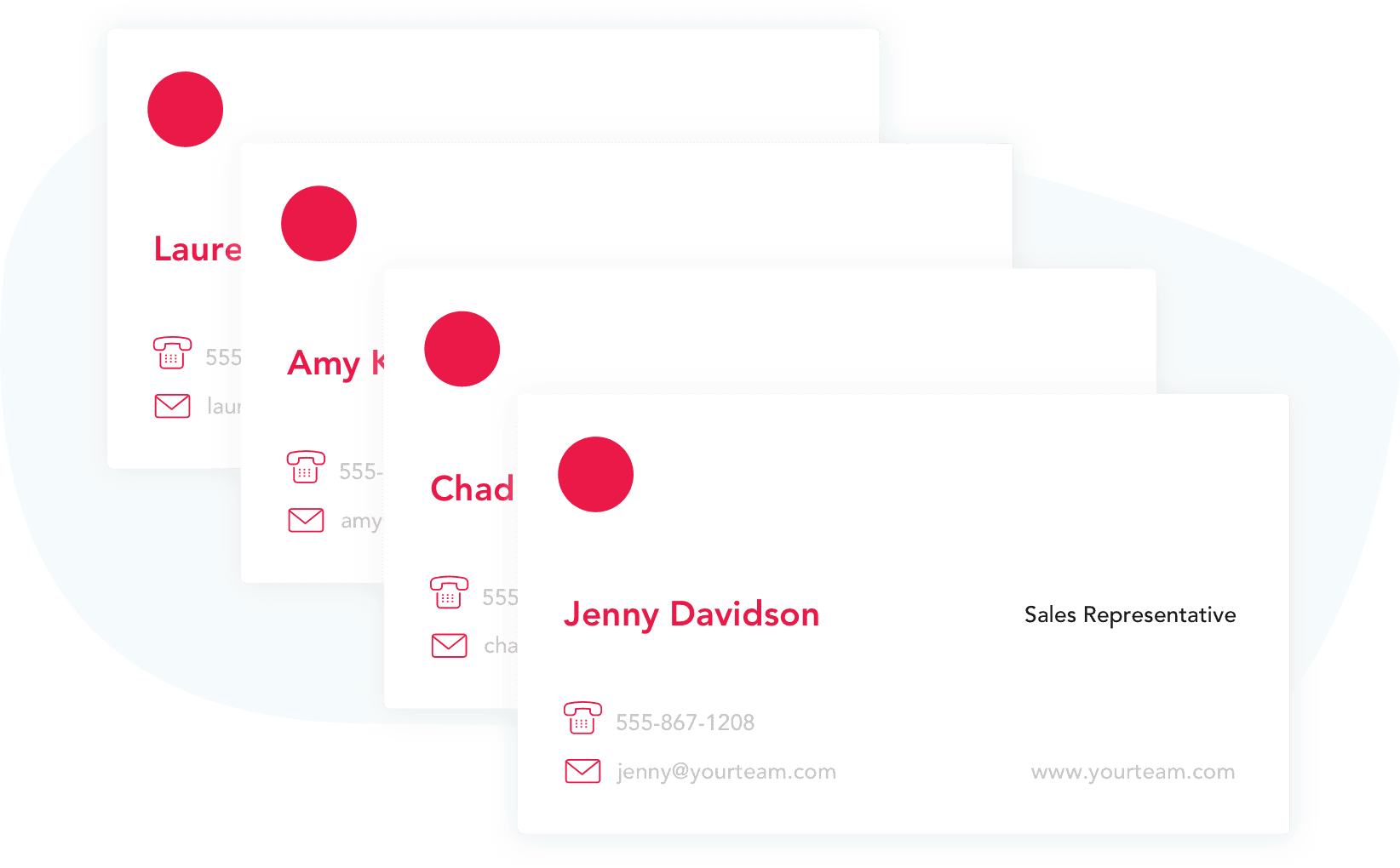 Create multiple business cards from the same template with Brandly. 