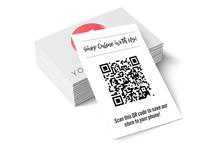 Online retailer business card with QR Code