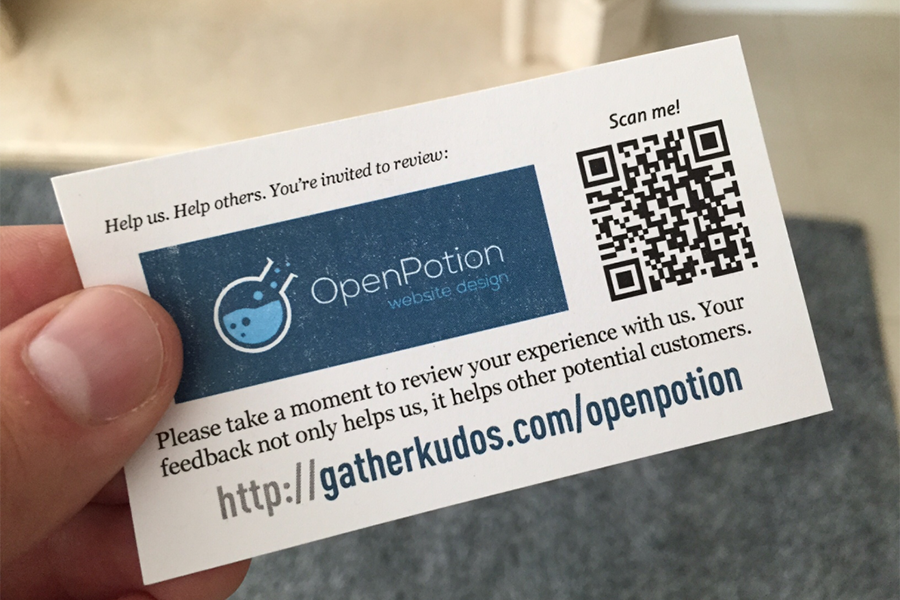 Leave a review business card with QR Code