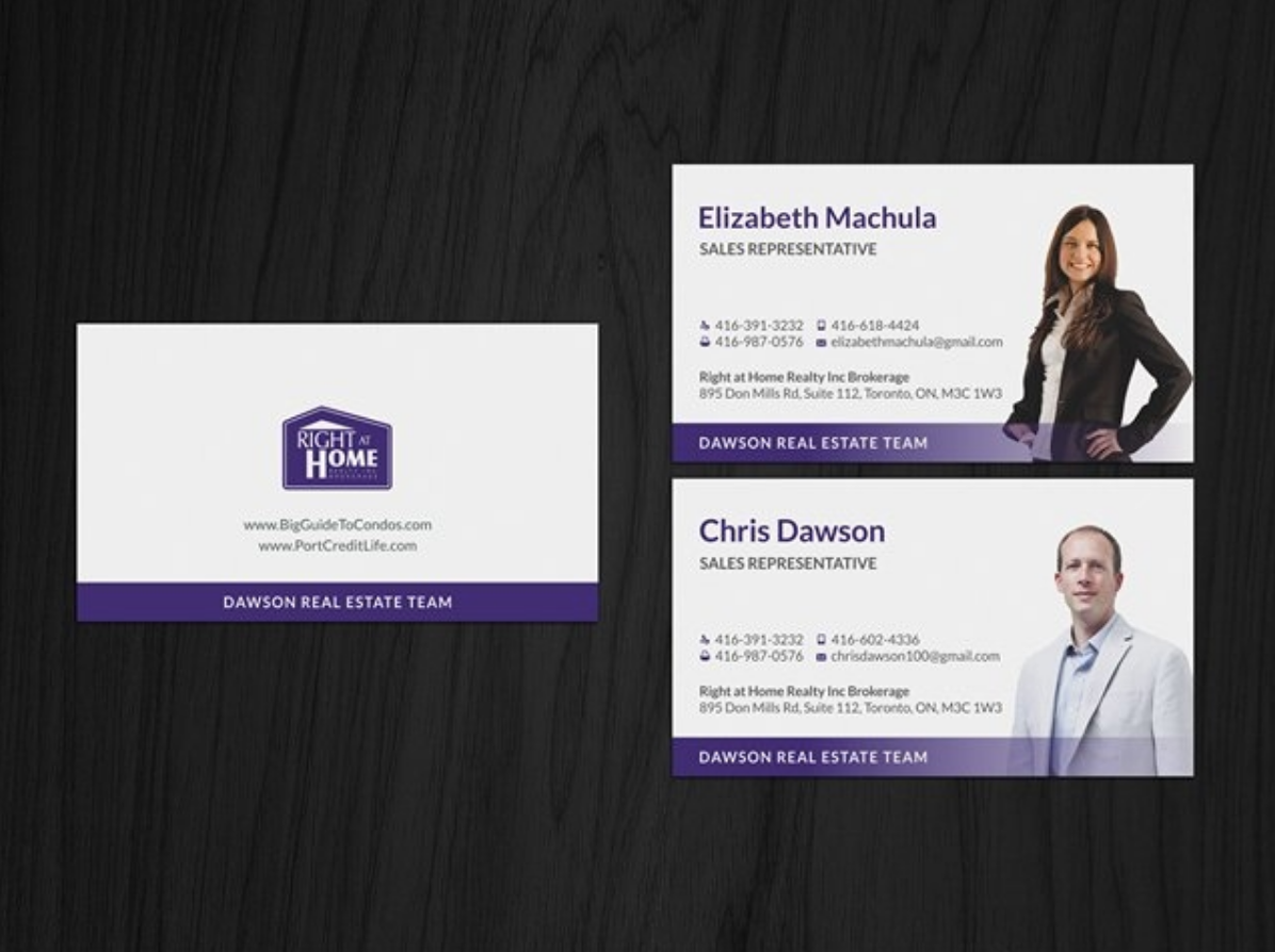 a business card for a real estate agent.