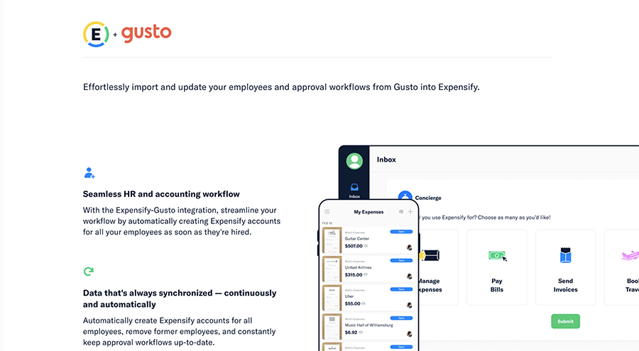 Expensify Gusto Integration
