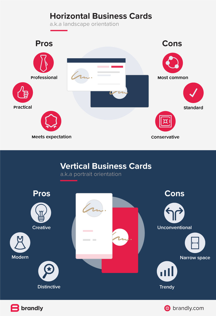 Infographic: Horizontal vs vertical Business Cards